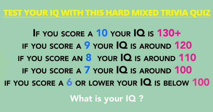 Hard Mixed Trivia Quiz