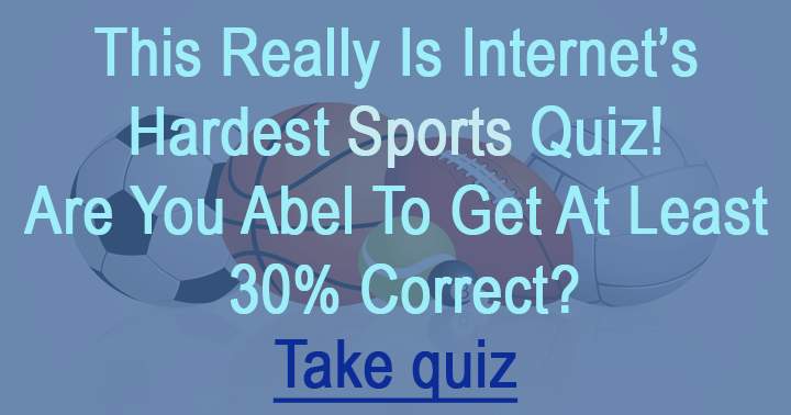 Can you achieve a minimum of 30% correct in the Internet's toughest sports quiz?