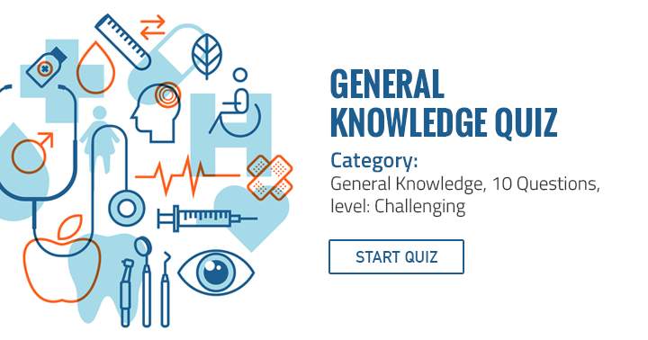 Banner for General Knowledge category, Challenging level, with 10 questions.