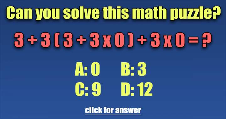 Are you aware of the solution to this math puzzle?