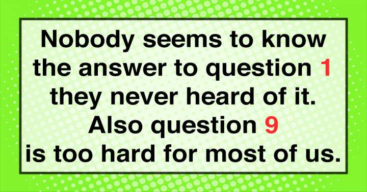 Banner for Let's see if you know the answers to question 1 and 9!