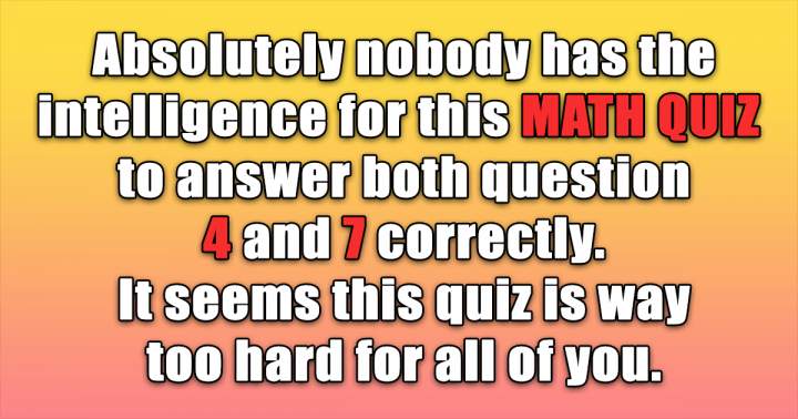 Test Your Math Knowledge