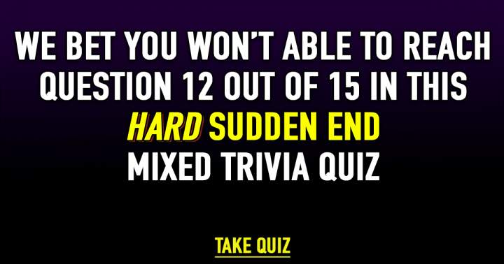 Banner for HARD Sudden End Quiz