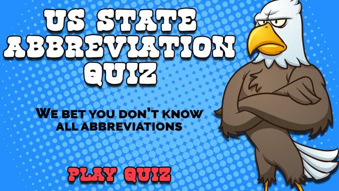 Banner for US State Abbreviations Quiz